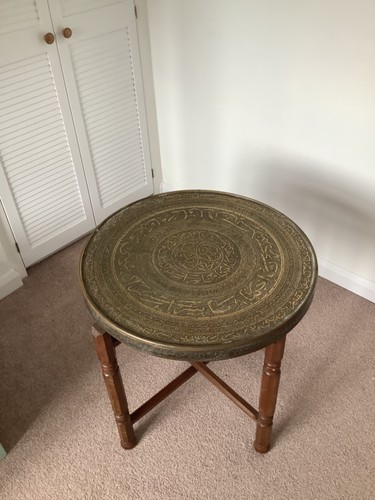 Benares table brass top - table,