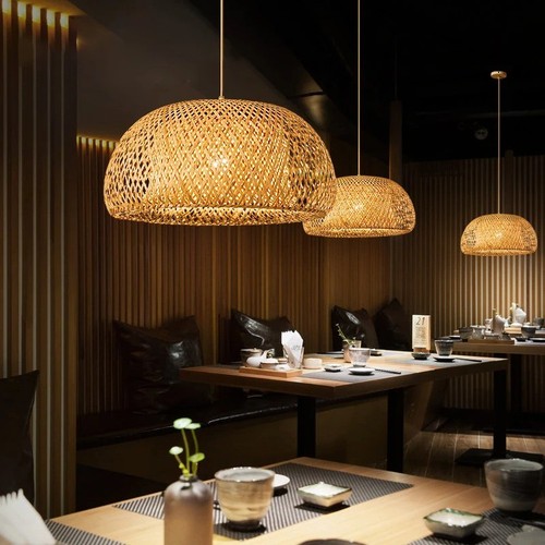 Handmade rattan bamboo pendant - rattan,