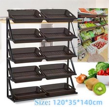 Supermarket Display Rack Vegetable & Fruit Retail Merchandiser 5 Tier w/ Baskets