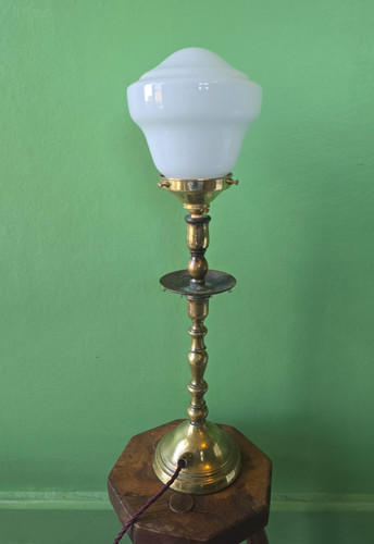1920s brass table desk lamp - or,