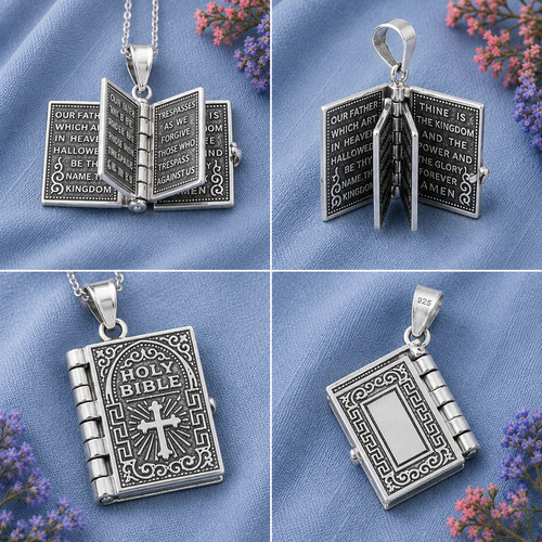 Silver holy bible cross - holy,
