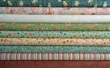 Hello Autumn cotton fabric. Woodland creatures, fox, owl, squirrel, leaf, flower