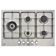 Belling 75 cm Built-in 5 Burner Gas Through Glass Hob Stainless Steel GHU75C