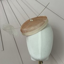 Peach Sinamay Button