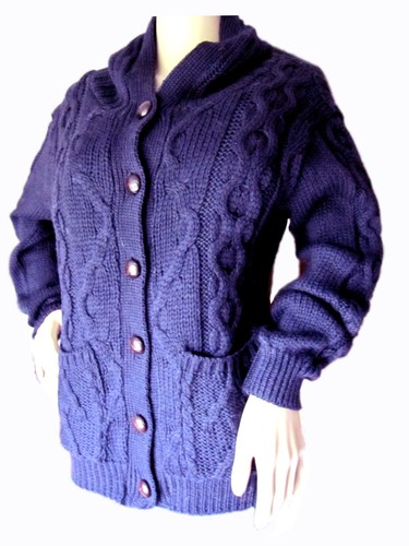 Ladies pure wool cabled - wool,