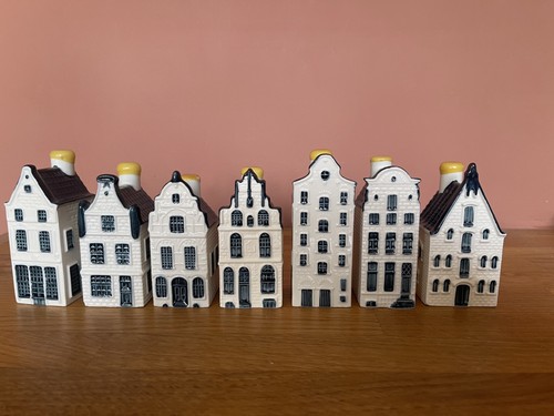 Klm delft blue houses with - blue,