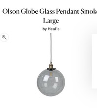 Heals Olsen Globe Pendant Light Fitting - Smoked
