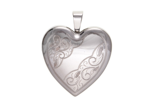 Patterned heart family locket - heart,