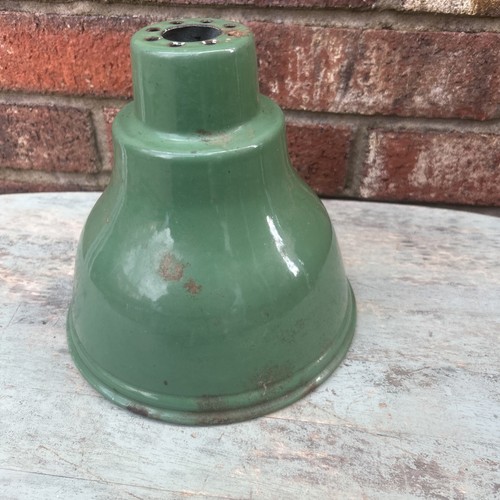 Green enamel vintage lampshade - enamel,