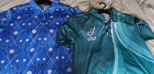 2x Men's Novelty Golf Polo Tops -Size Large Vgc
