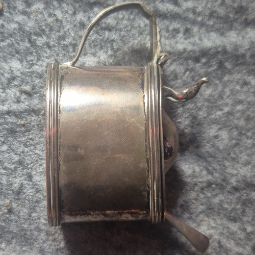 Antique sterling silver oval - silver,