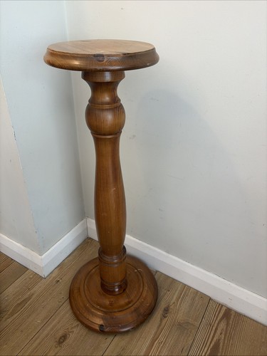 Vintage pine pedestal plant - vintage,