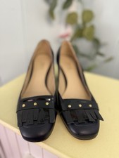 Vero Cuoio Shoes Size UK3.5 EU36 Ladies Navy Leather Slip On Court Smart Casual