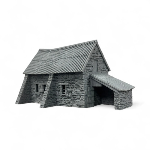 Stone barn with shelter - shelter, n