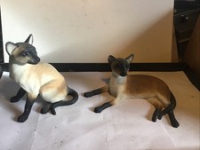 Two Siamese Cat Figurines 2003