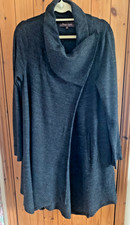  PHASE EIGHT Grey 64% Wool Blend  Long COATIGAN Cardigan COWL Neck JACKET 12