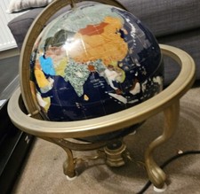 Vintage Gemstone World Globe /