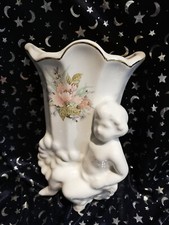 Vintage Mary Leigh Pottery Cherub Wall Pocket / Vase