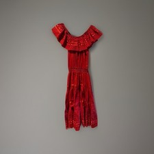 Vintage Girasol Mexican Off The Shoulder Lace & Embroidered Dress Size M Boho