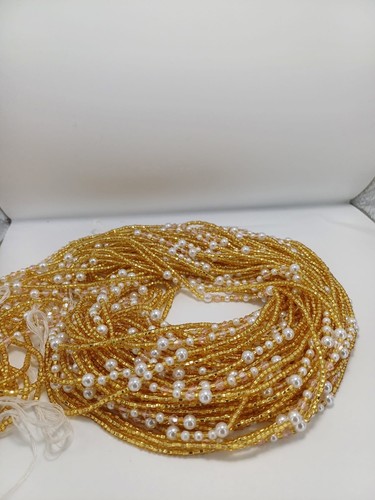 Pearls and diamond waist beads