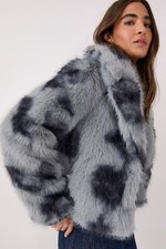 Nastygal Blue Faux Fur Coat