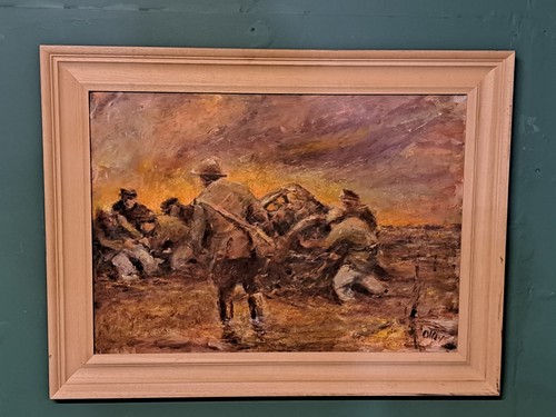 Ww1 roland olley oil board - olley,