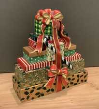 Marks & Spencer Hand Painted Christmas Parcels Figurine Ornament Vintage Display