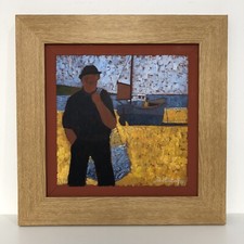 Nautical Fishing Boat Coastal Impressionist Oil Painting