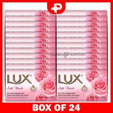LUX Soft Touch Soap Long Lasting Fragrant Skin Rose & Almond Oil 80g 24 Pack
