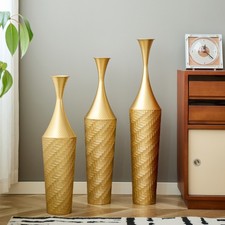 Gold Metal Floor Vase –