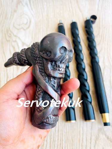 Skull snake wooden walking - snake,