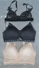 3x PRIMARK/GEORGE/SECRET LOVE small COMFORT/LOUNGE BRAS non wired BLACK/NUDE vgc