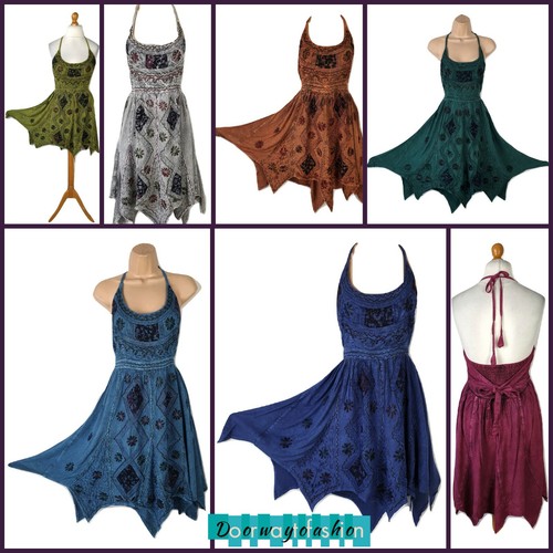 Bohemian halter dress - halter,