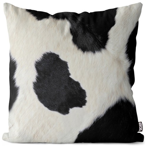 Cowhide pattern fur cushion - no,