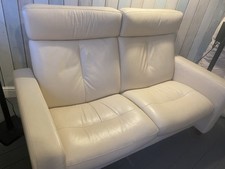 Cream Leather Sofa - STRESSLESS®   - Back Recliner - Super Comfy