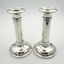 ANTIQUE 5" CANDLESTICKS STERLING SILVER BIRMINGHAM 1919 MARSON & JONES