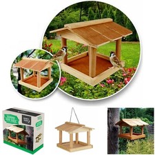 Wooden Hanging Bird Feeding Table Station Nesting House Outdoor Garden Feeder