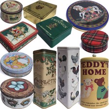 VINTAGE METAL TIN BOX Aged Collectable Dent Old Retro Rust Used Shabby Scratches