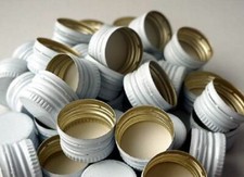 WHITE Metal Screw Caps Very Good Seal For Glass Bottle 28mm, Fast Dispatch