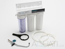 AQUATI THREE STAGE UNDER-SINK CERAMIC DRINKING WATER FILTER+ACCESSORIES