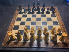 Antiques Part  Chess Set & Leather board
