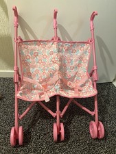 Double Doll Pushchair Pink