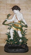 Antique 1860's Hand-Painted Cast Iron Hercules & Serpent Umbrella / Stick Stand