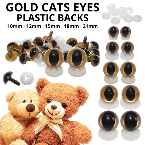 Gold cats eyes plastic - gold,