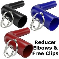 90 Silicone Reducer Elbow Hose High Temp Coolant Turbo Pipe + 2 Stainless Clips