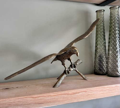 Large vintage brass eagle - brass,