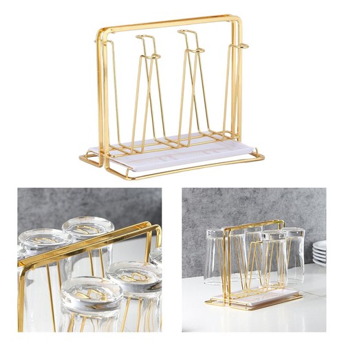 Golden mug drying - golden, rack