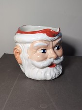 Vintage Retro Birds Custard Santa Face Jug Ceramic