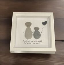 Mum/Family Pebble Art Picture, Pebble Art Framed Picture Gift/Home Decor
