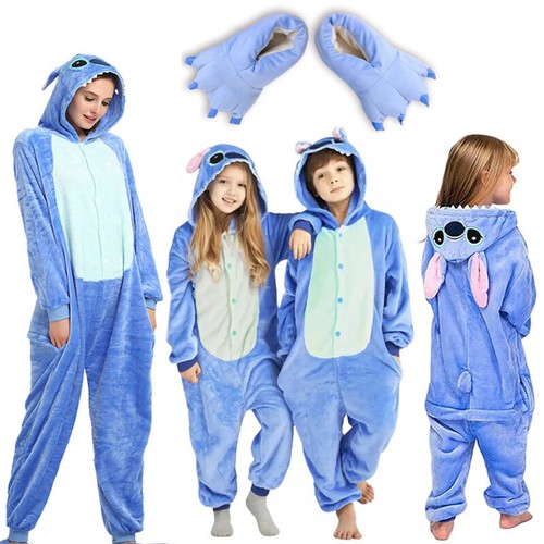 Kid adult blue stitch cosplay - blue,